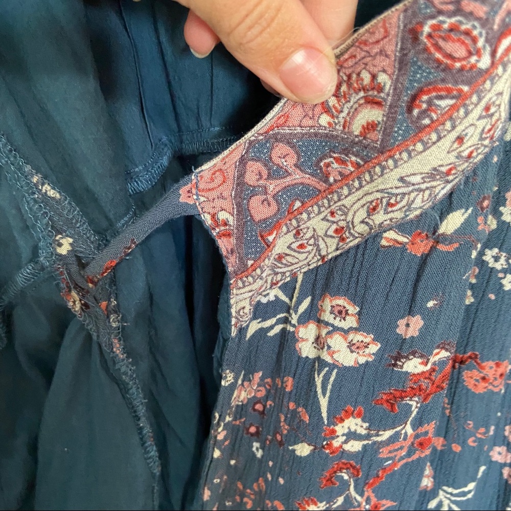 Blue Rare Floral Mini Wrap Boho Dress - Picture 4 of 6